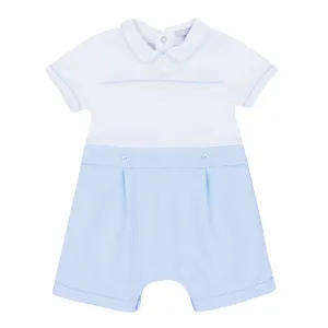 Boys smart pique romper with piping detail
