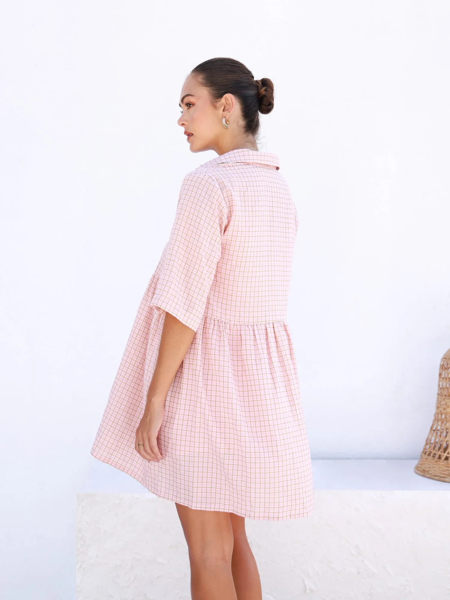 Button Down Loose Fit Mini Dress