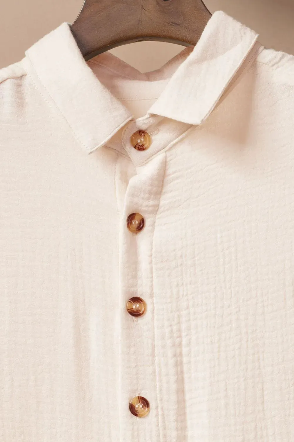 Button Down Short Sleeve Midi Shirt Dress