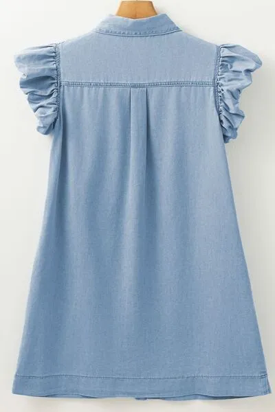 Cap Sleeve Denim Dress