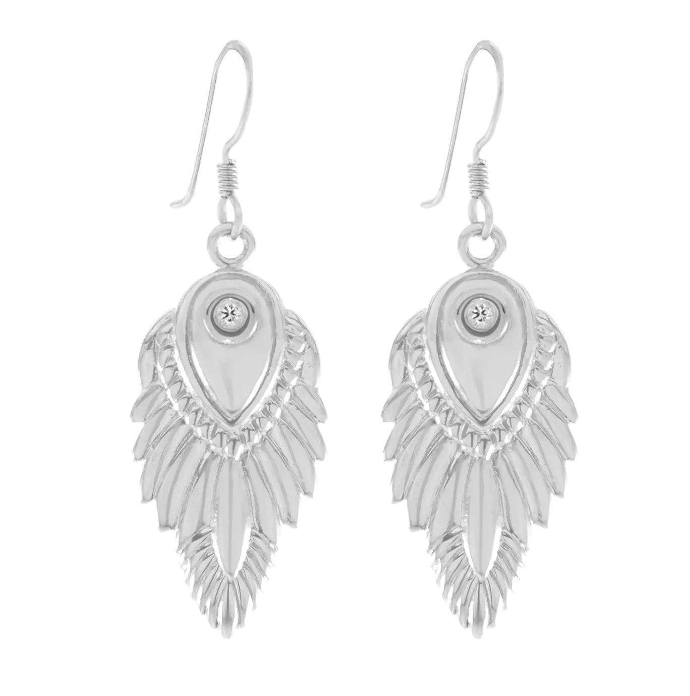 Celestial Wisdom Earrings, White Rhodium, White Topaz
