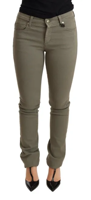 Chic Green Low Waist Skinny Jeans