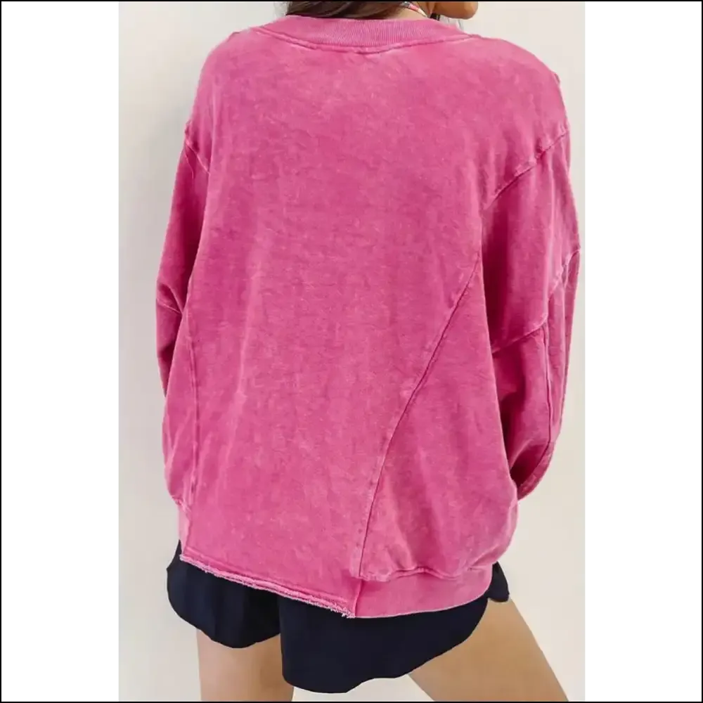 Chic Round Neck Long Sleeve Sweatshirt