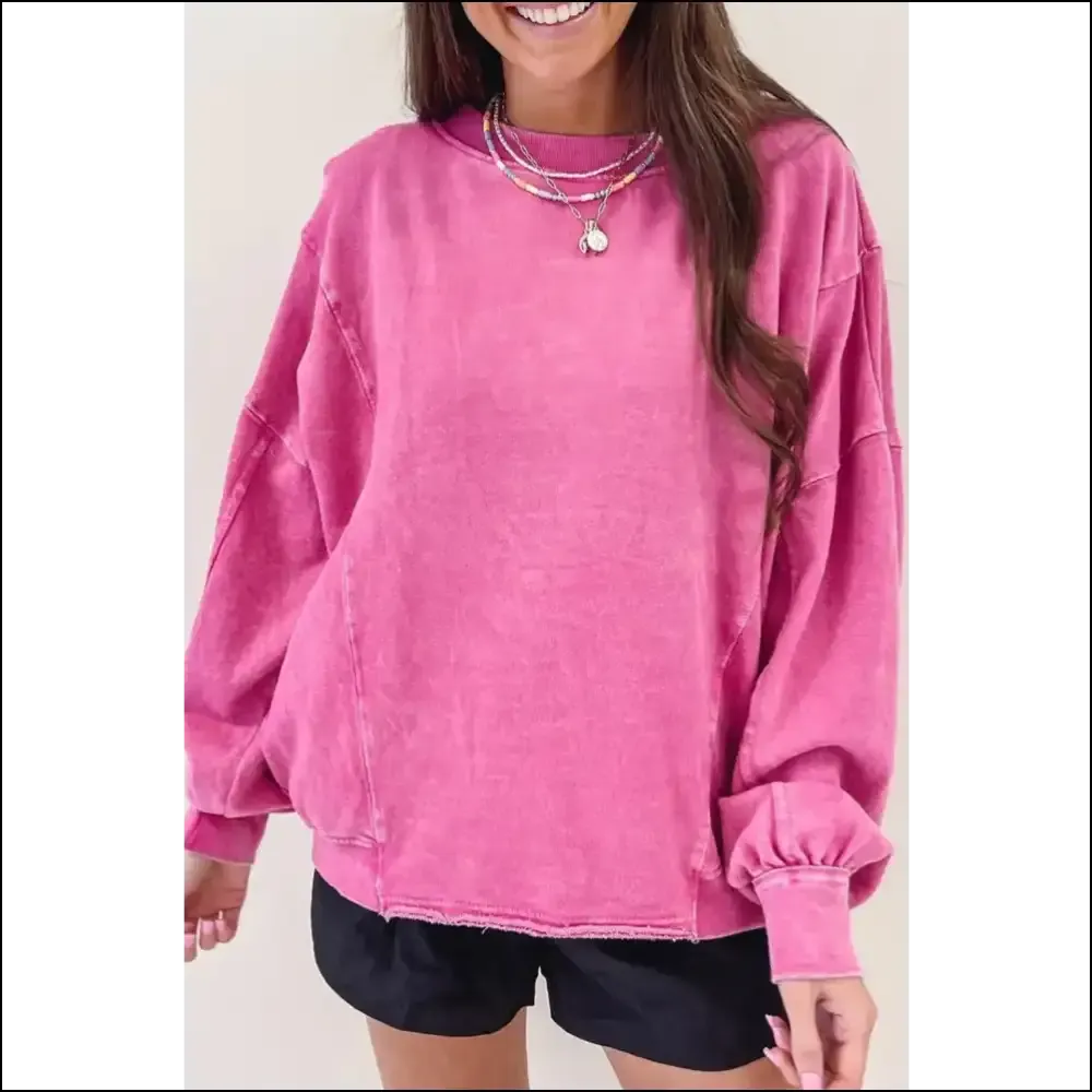 Chic Round Neck Long Sleeve Sweatshirt