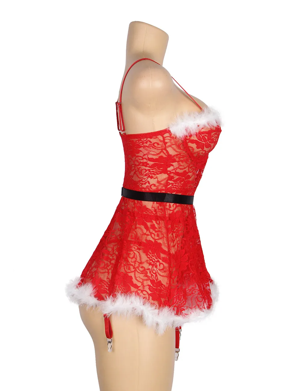 Christmas Egypt Sexy Floral Babydoll with Garter Belt