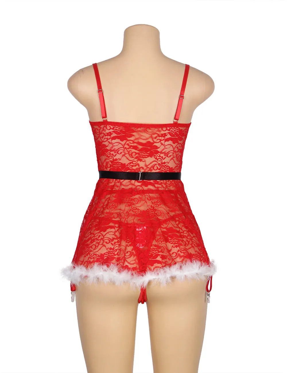 Christmas Egypt Sexy Floral Babydoll with Garter Belt