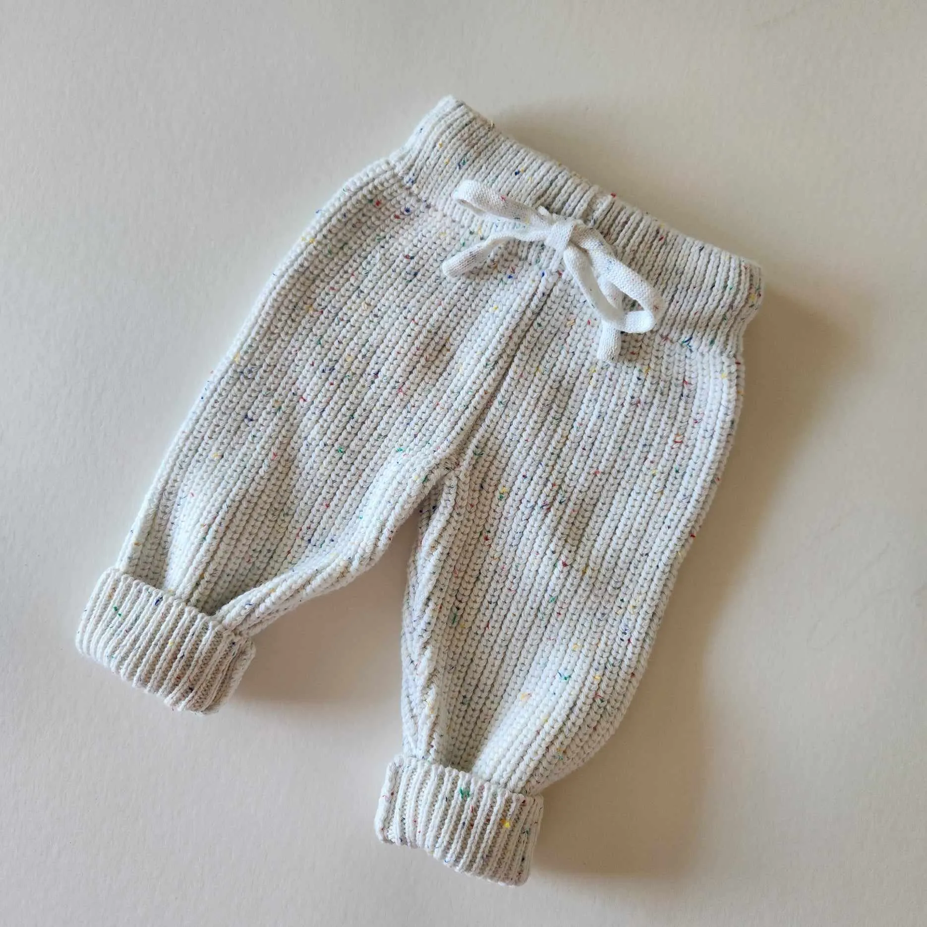 CHUNKY KNIT PANTS - CUPCAKE