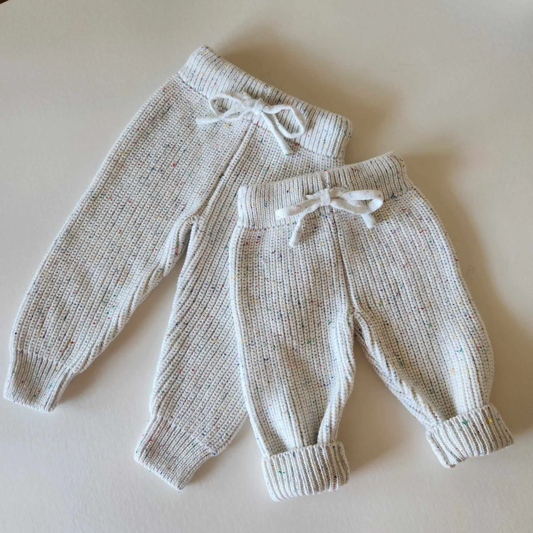 CHUNKY KNIT PANTS - CUPCAKE