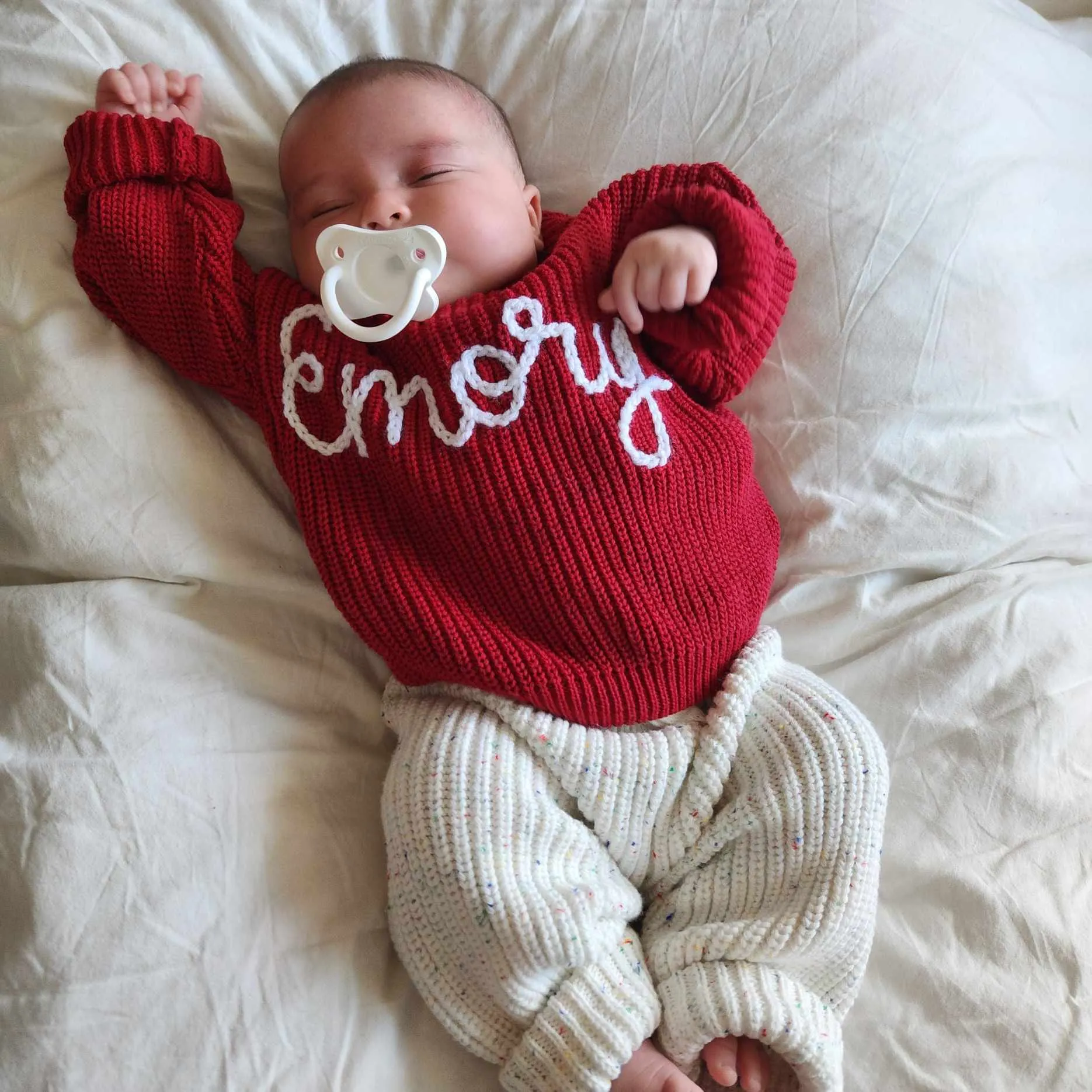 CHUNKY KNIT PANTS - CUPCAKE