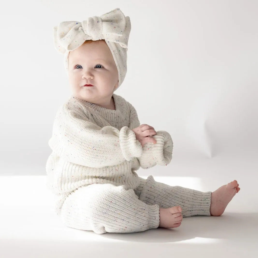 CHUNKY KNIT PANTS - CUPCAKE