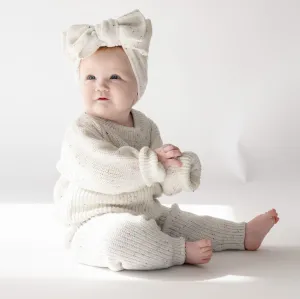 CHUNKY KNIT PANTS - CUPCAKE