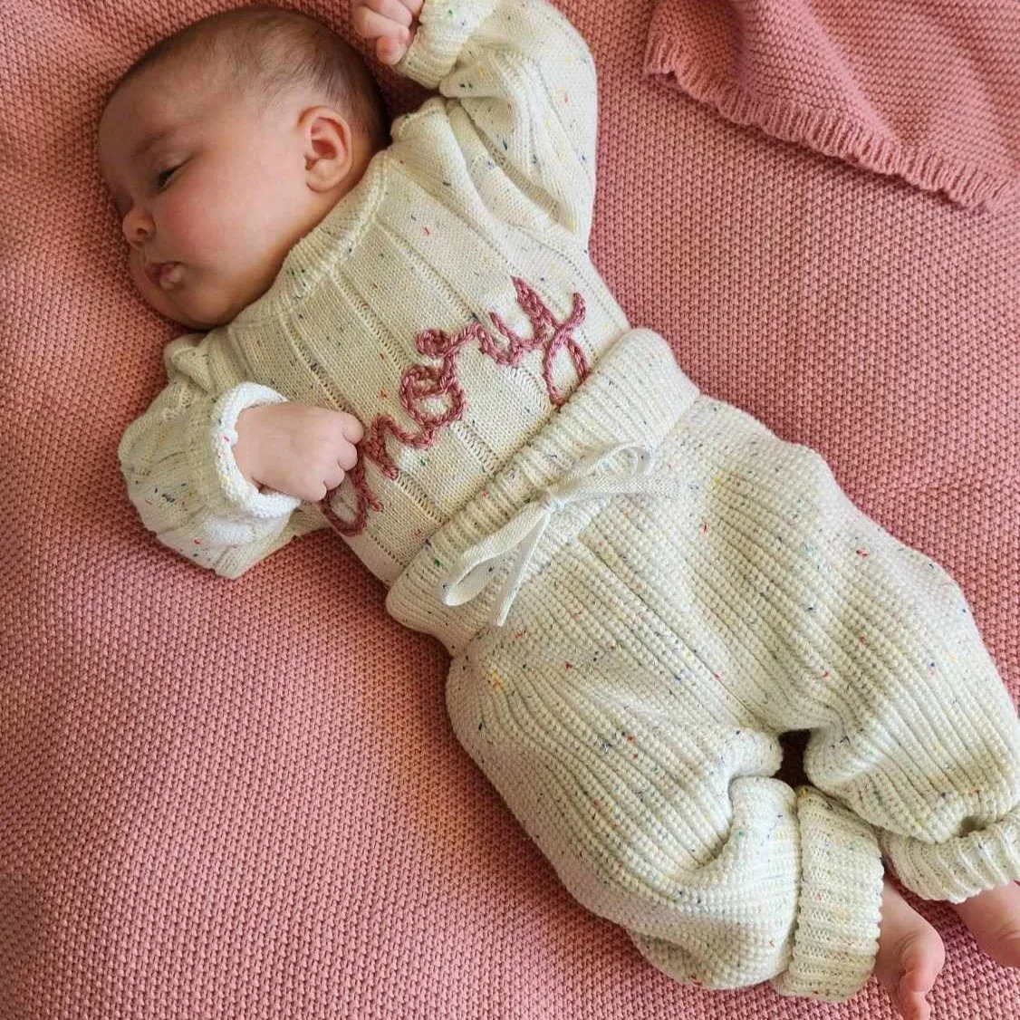 CHUNKY KNIT PANTS - CUPCAKE