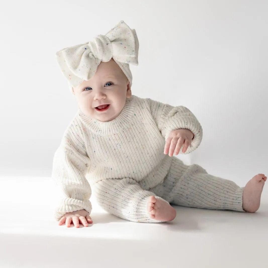 CHUNKY KNIT PANTS - CUPCAKE