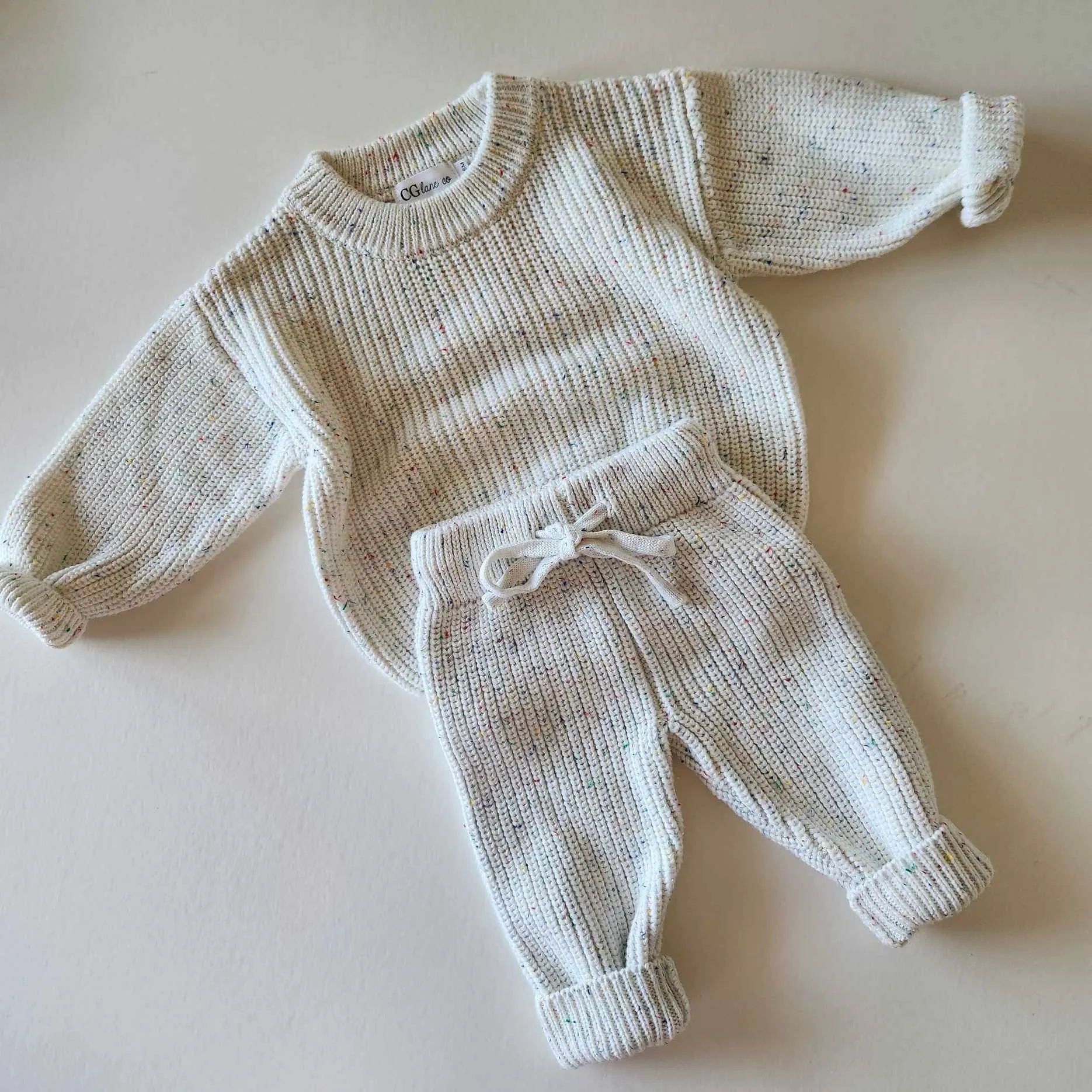 CHUNKY KNIT PANTS - CUPCAKE
