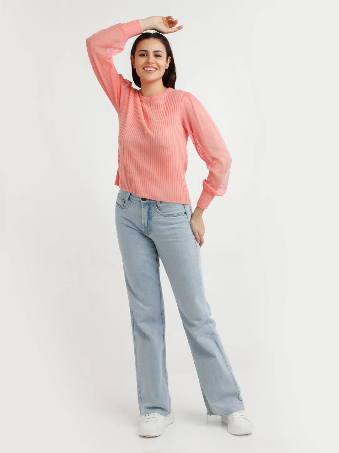 Coral Solid Sweater