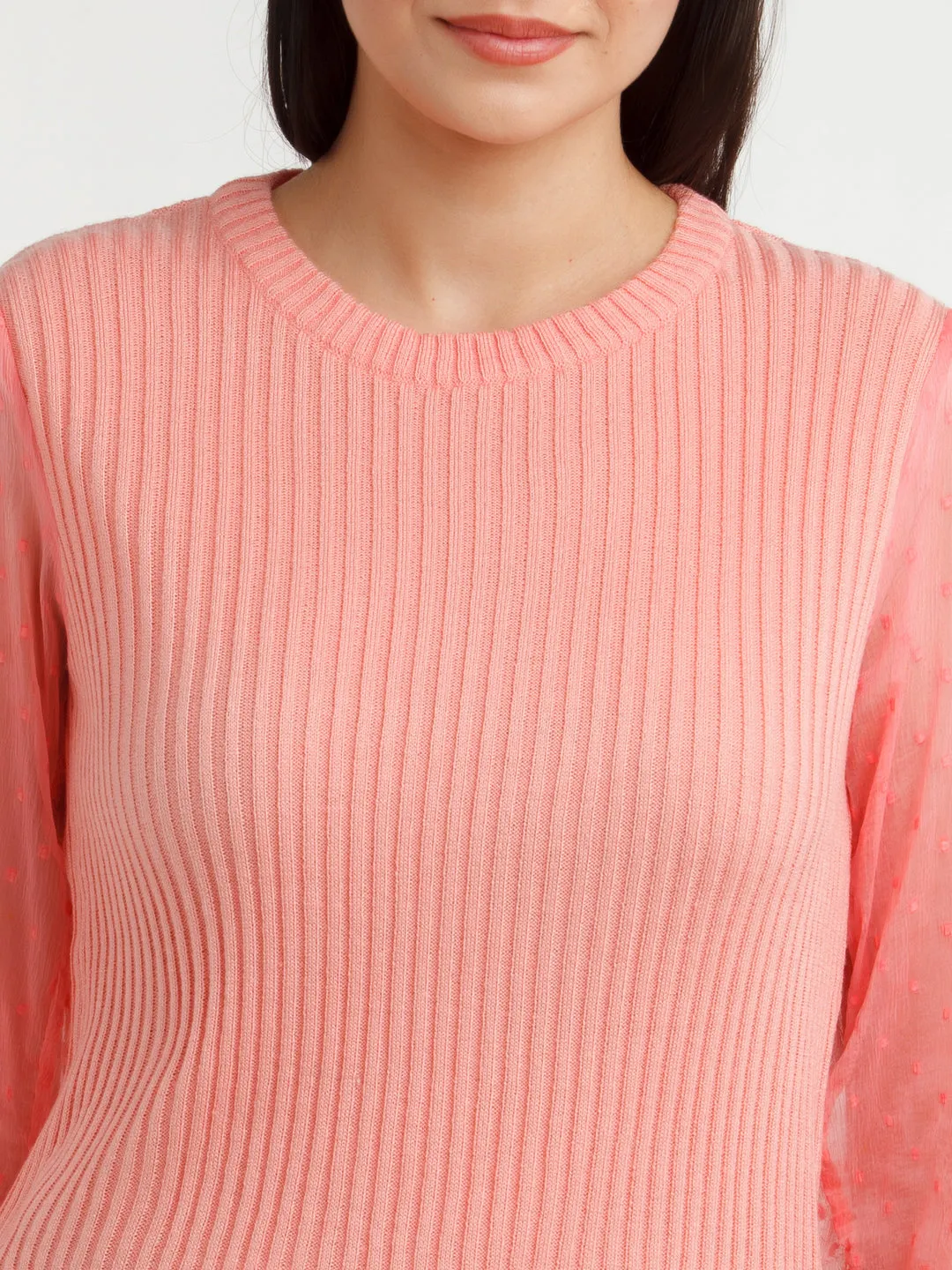 Coral Solid Sweater