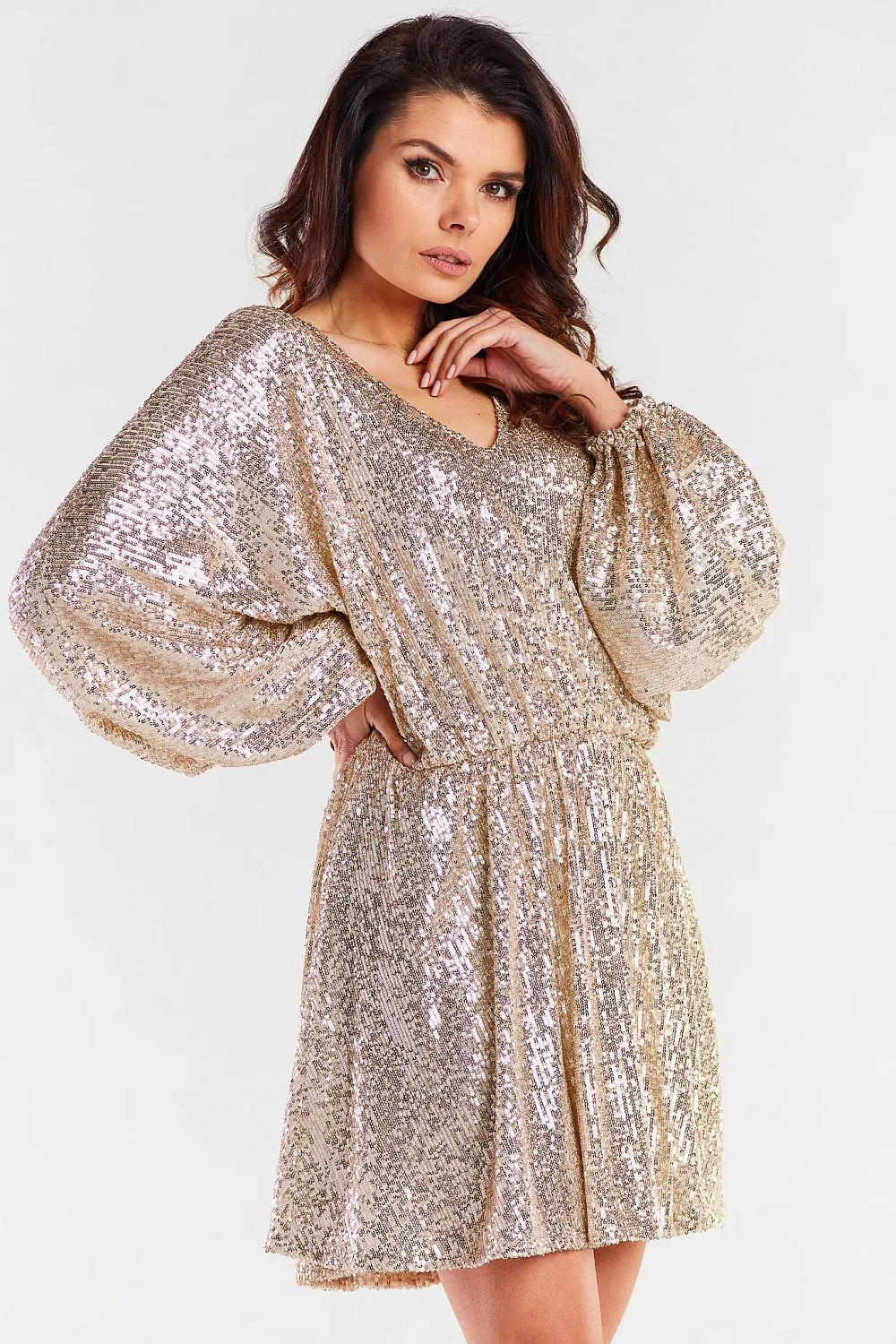 Crinkled Waist Luxe Loose Dress