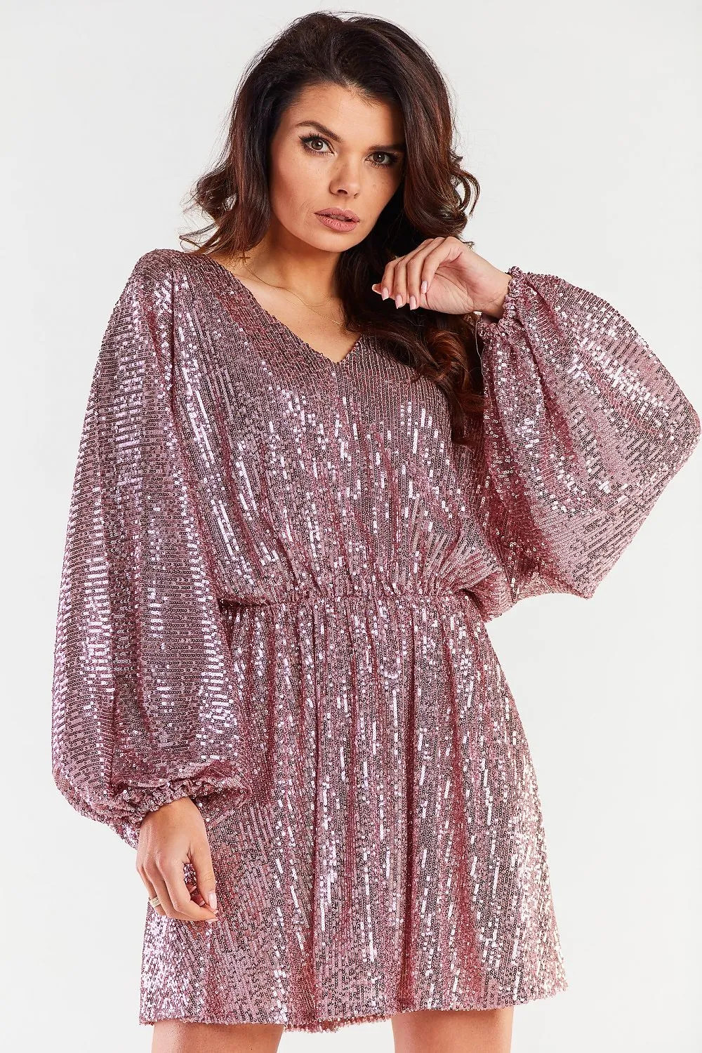 Crinkled Waist Luxe Loose Dress
