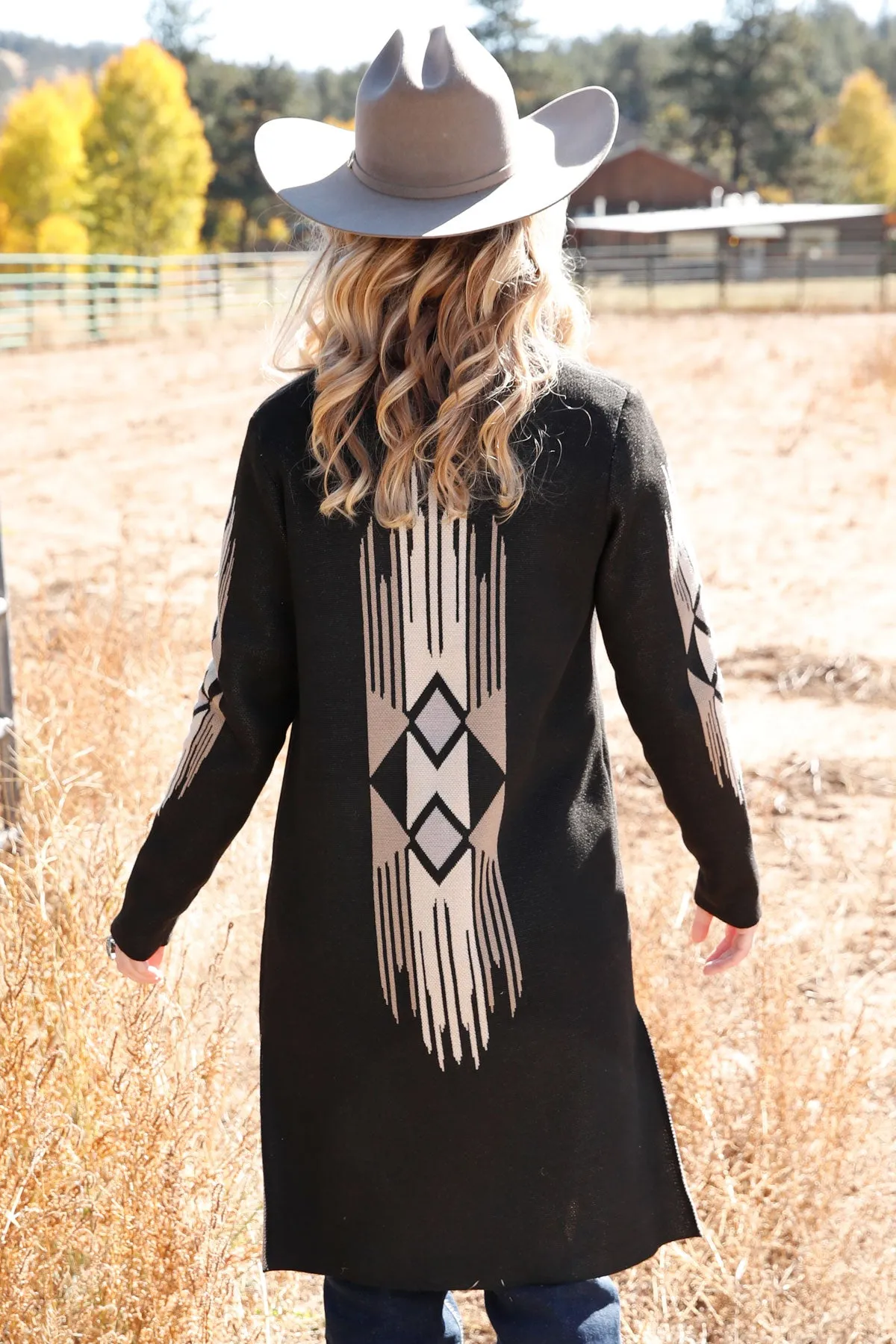 Cruel Women's Black Sweater Knit Cropped Duster