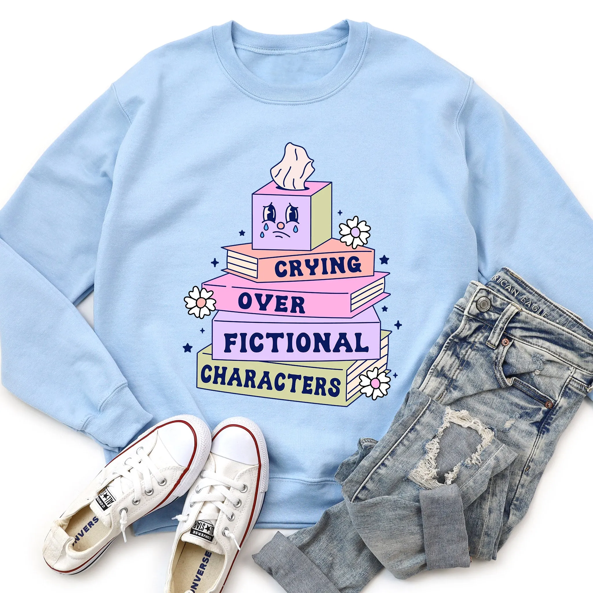 Crying Over Fictional Characters Sweatshirt