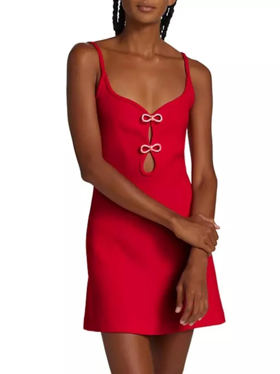 Crystal Bow & Cut-Out Minidress