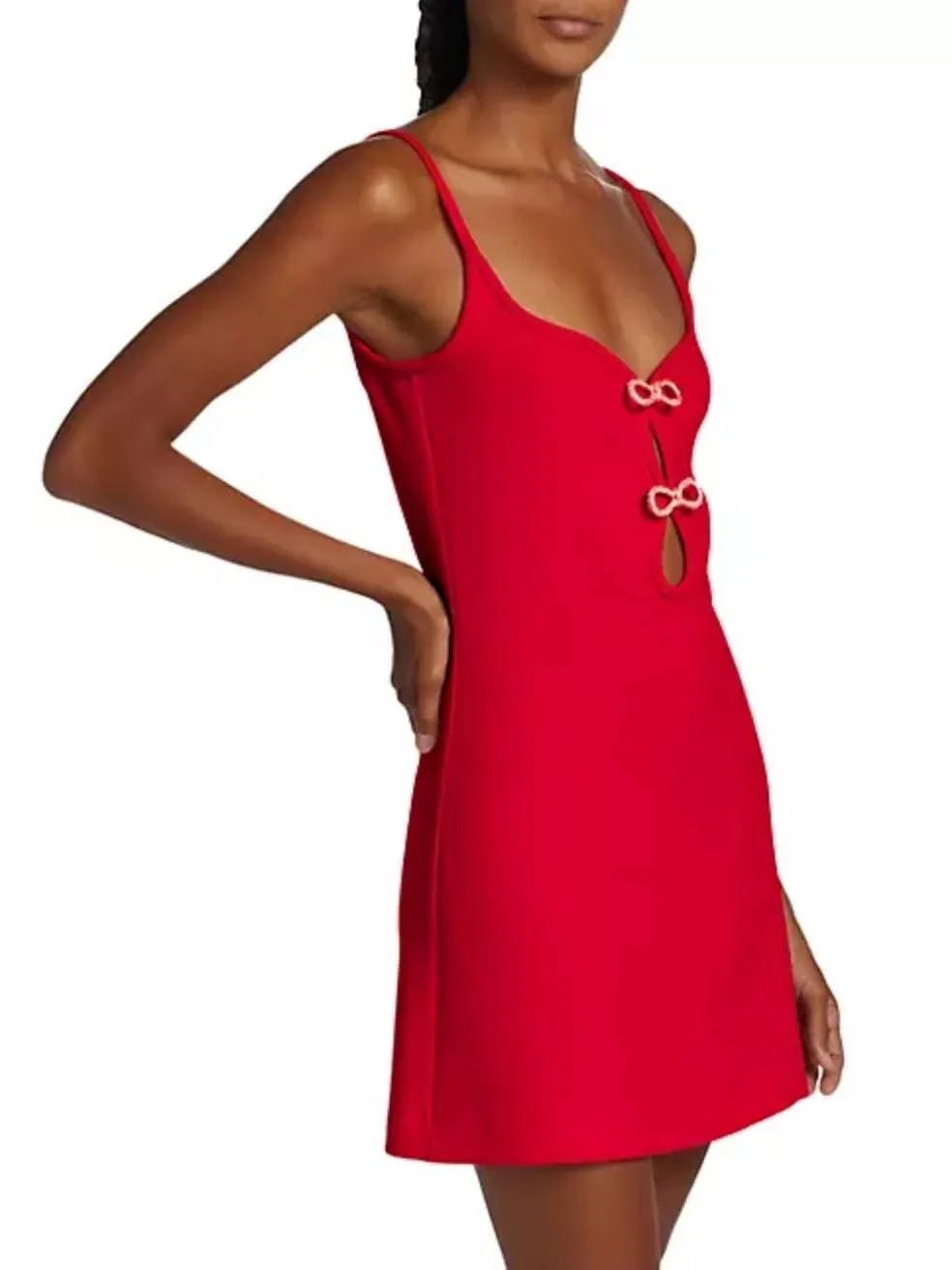 Crystal Bow & Cut-Out Minidress