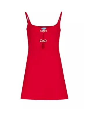 Crystal Bow & Cut-Out Minidress