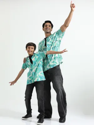 Dad & Son Tropical Printed Twinning Shirt Ivory
