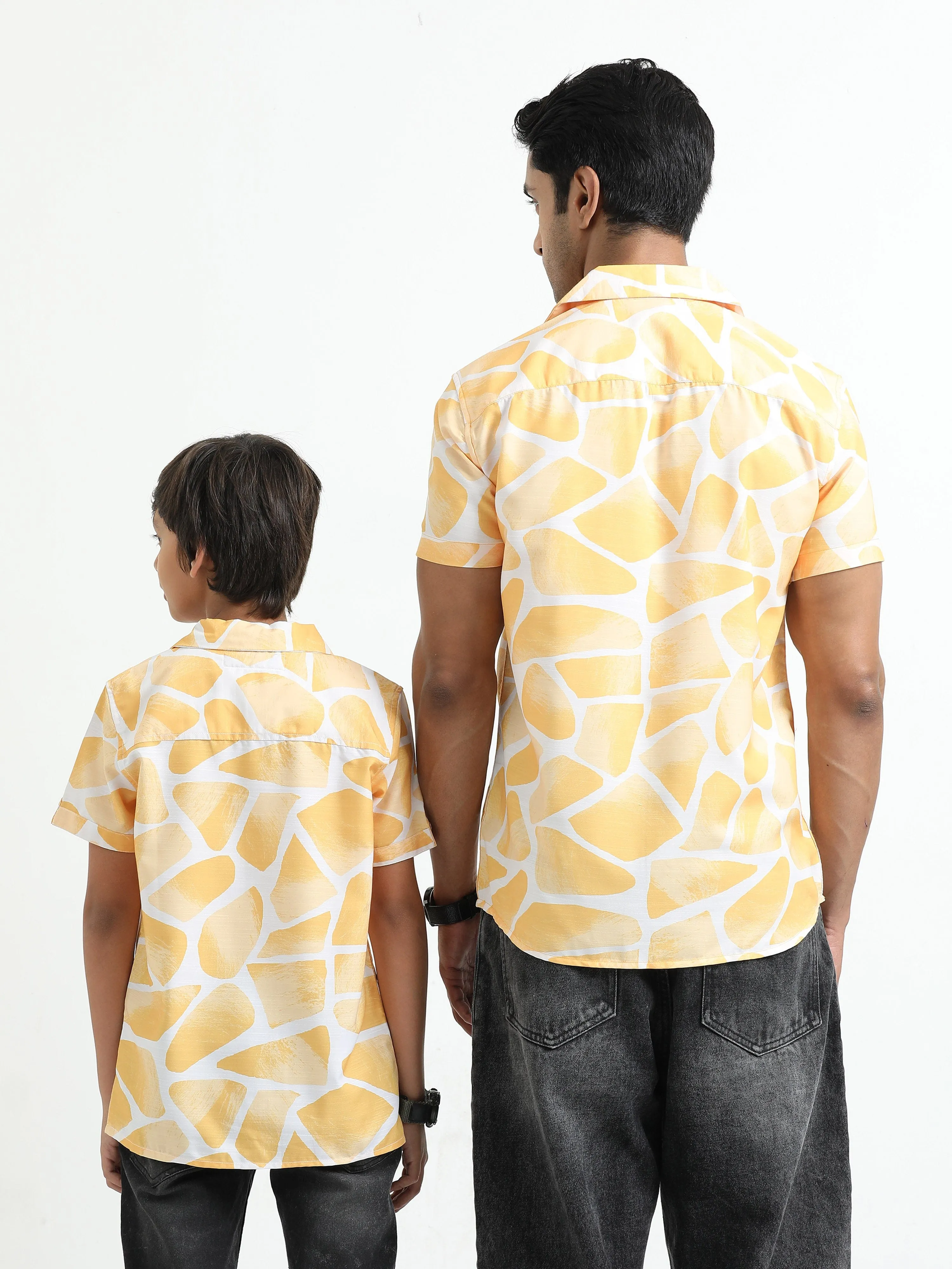 Dad & Son Zaraffah Printed Twinning Shirt Yellow