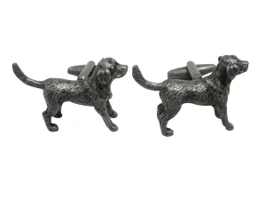 Dark Silver Toned Retriever Dog Cufflinks