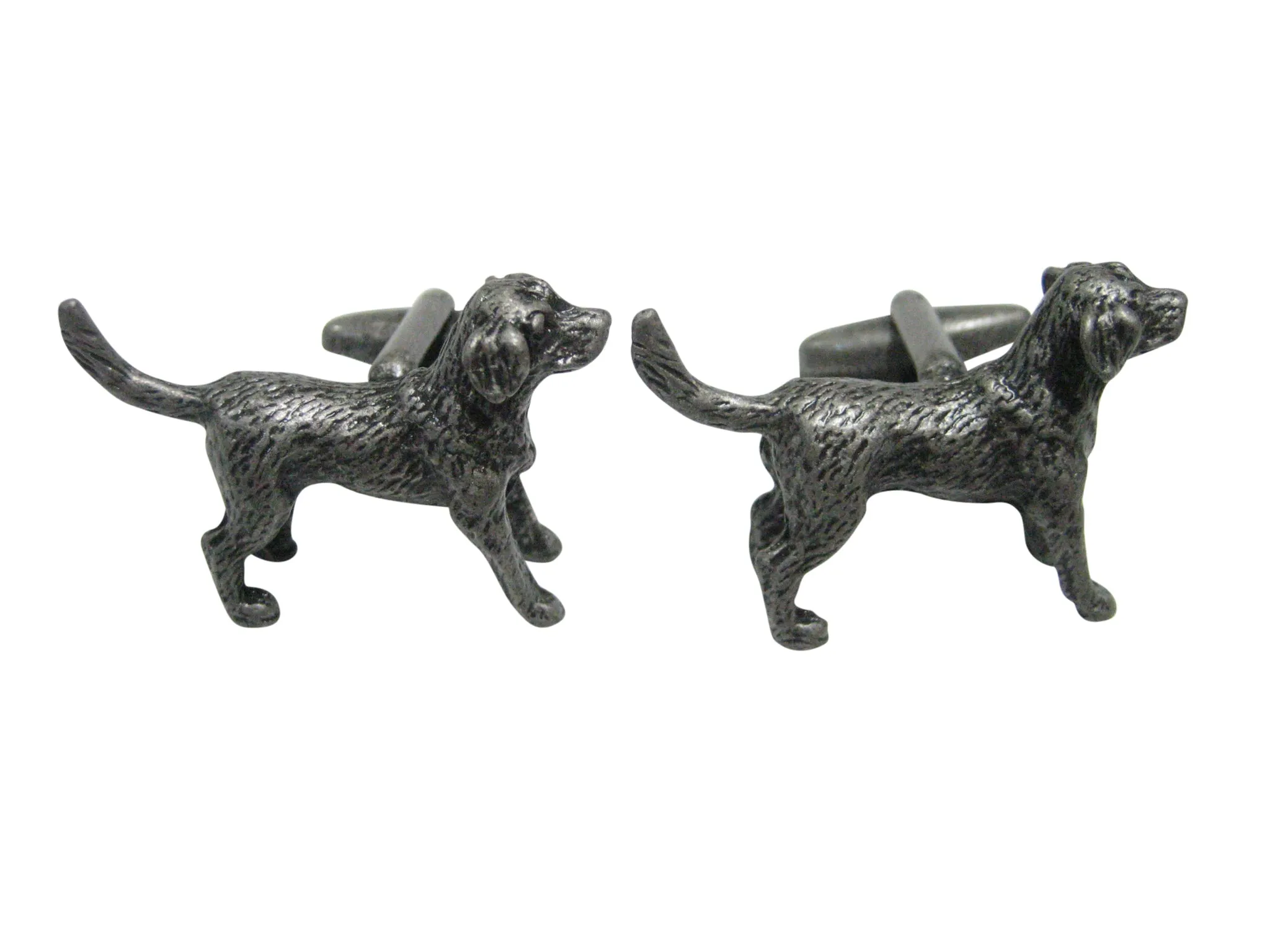 Dark Silver Toned Retriever Dog Cufflinks