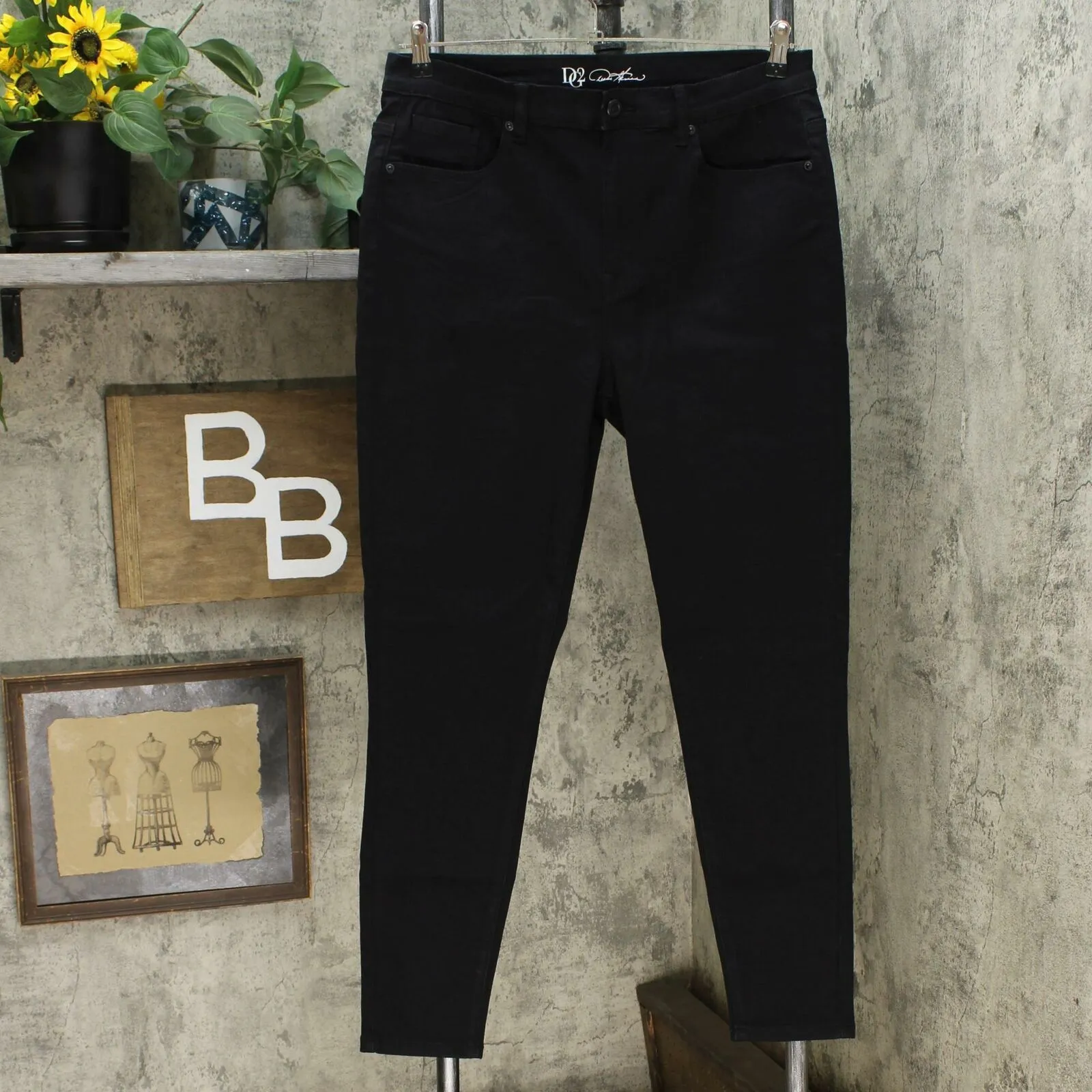DG2 by Diane Gilman Virtual Stretch Ultra Skinny Tall Jeans Black 14 Tall