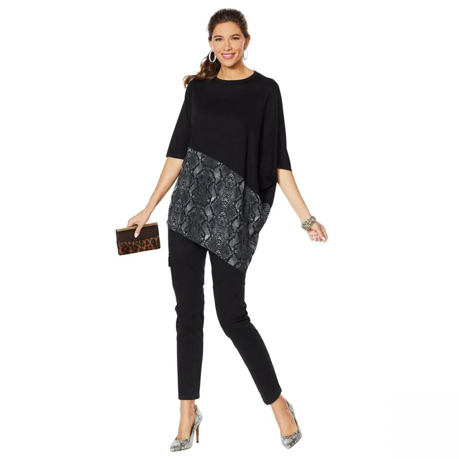 DG2 by Diane Gilman Women's Cropped Stretch Twill Cargo Jeggings