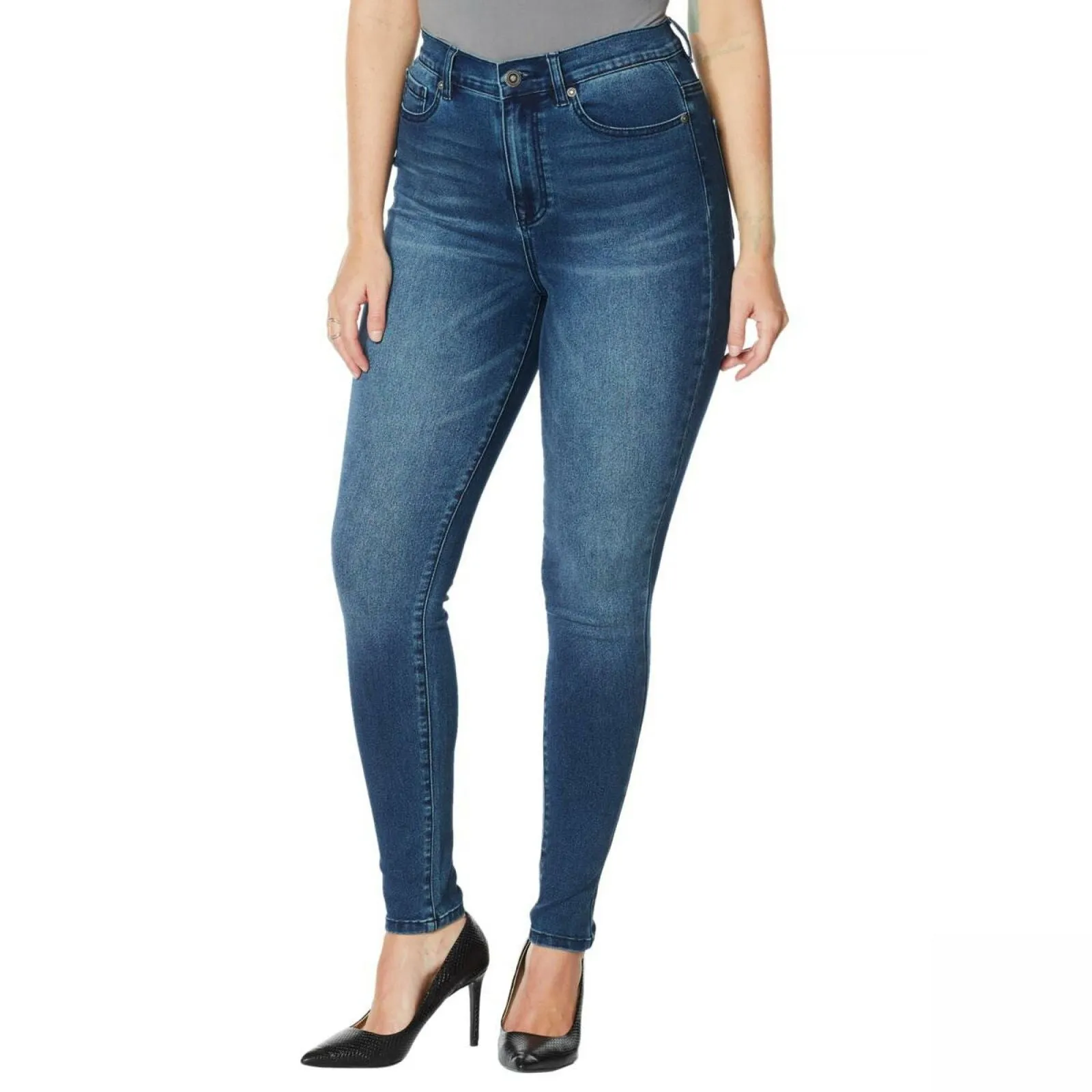 DG2 by Diane Gilman Women's Petite Virtual Stretch Ultra Skinny Jeans