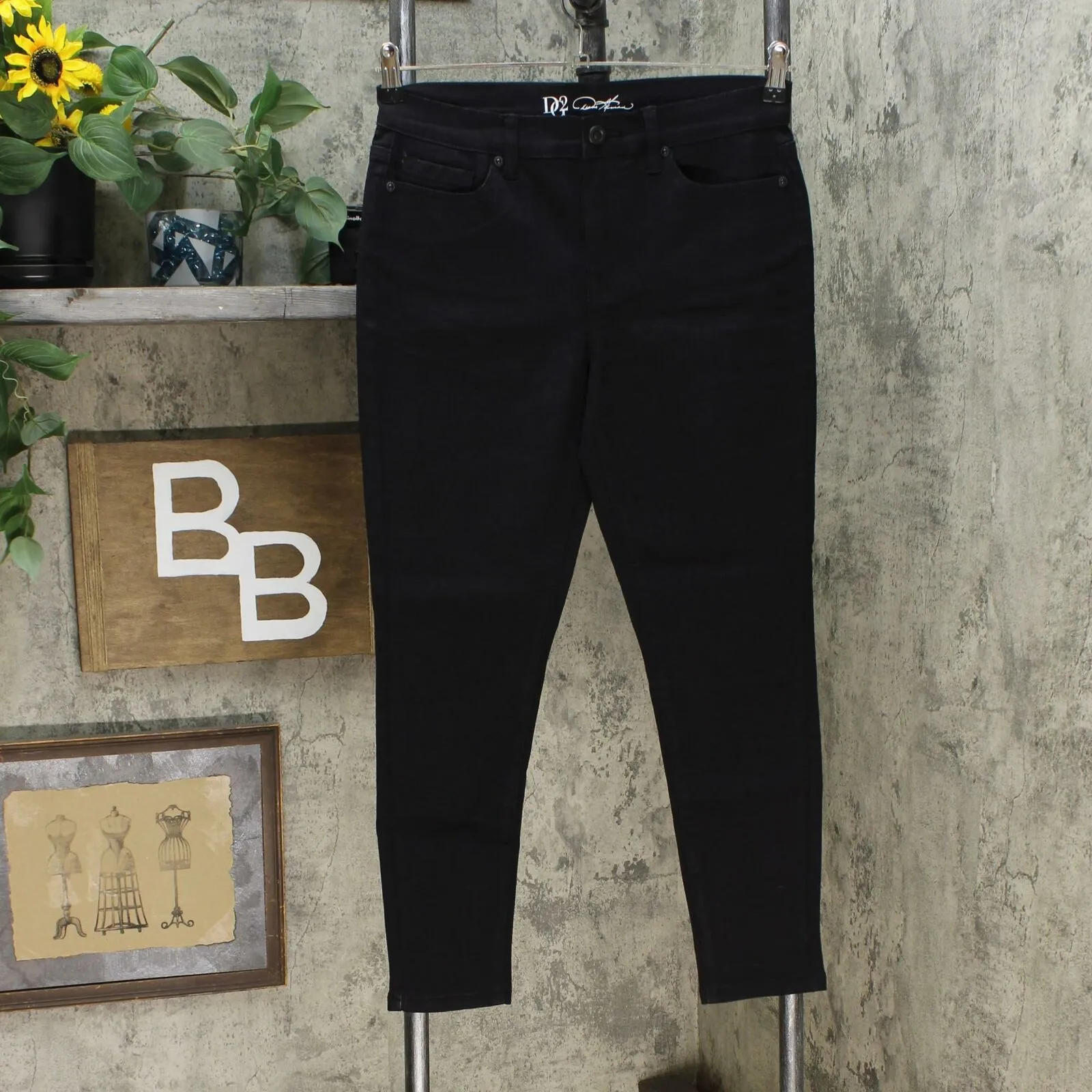 DG2 by Diane Gilman Women's Virtual Stretch Ultra Skinny Jeans 6 Petite Black