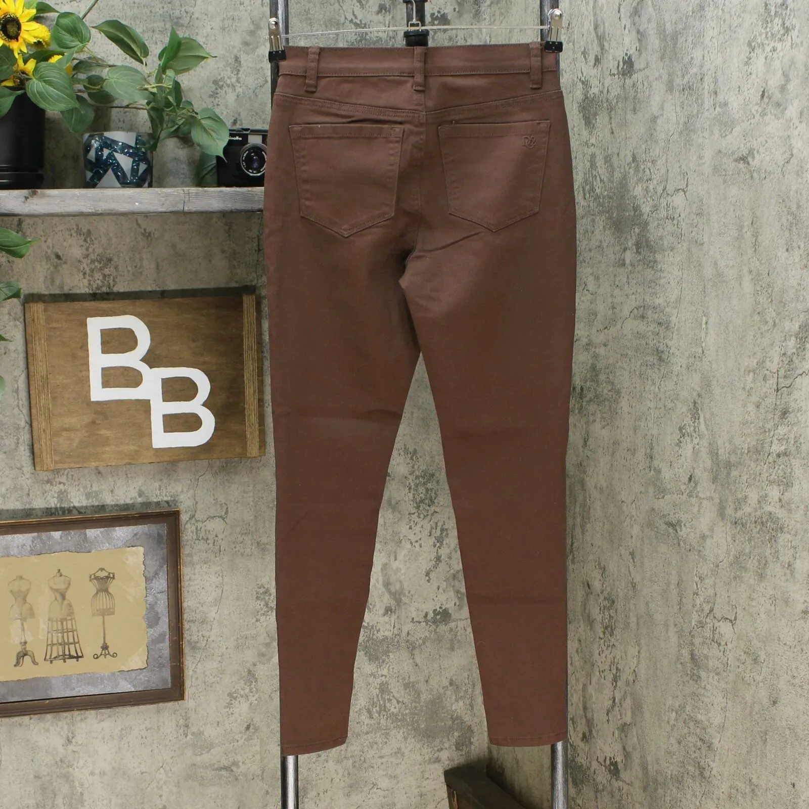 DG2 by Diane Gilman Women's Virtual Stretch Ultra Skinny Jeans Brown 2