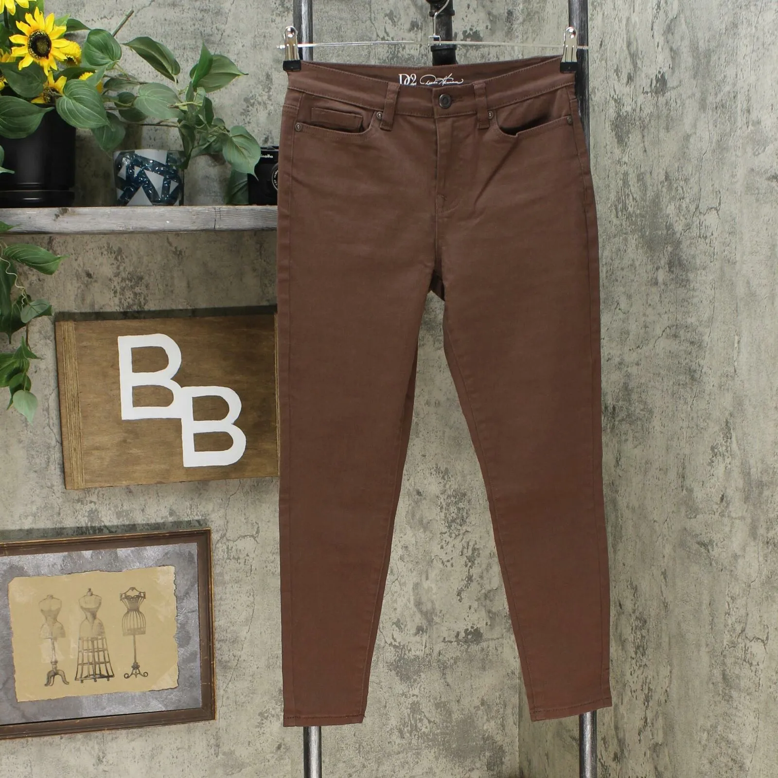 DG2 by Diane Gilman Women's Virtual Stretch Ultra Skinny Jeans Espresso 2 Petite