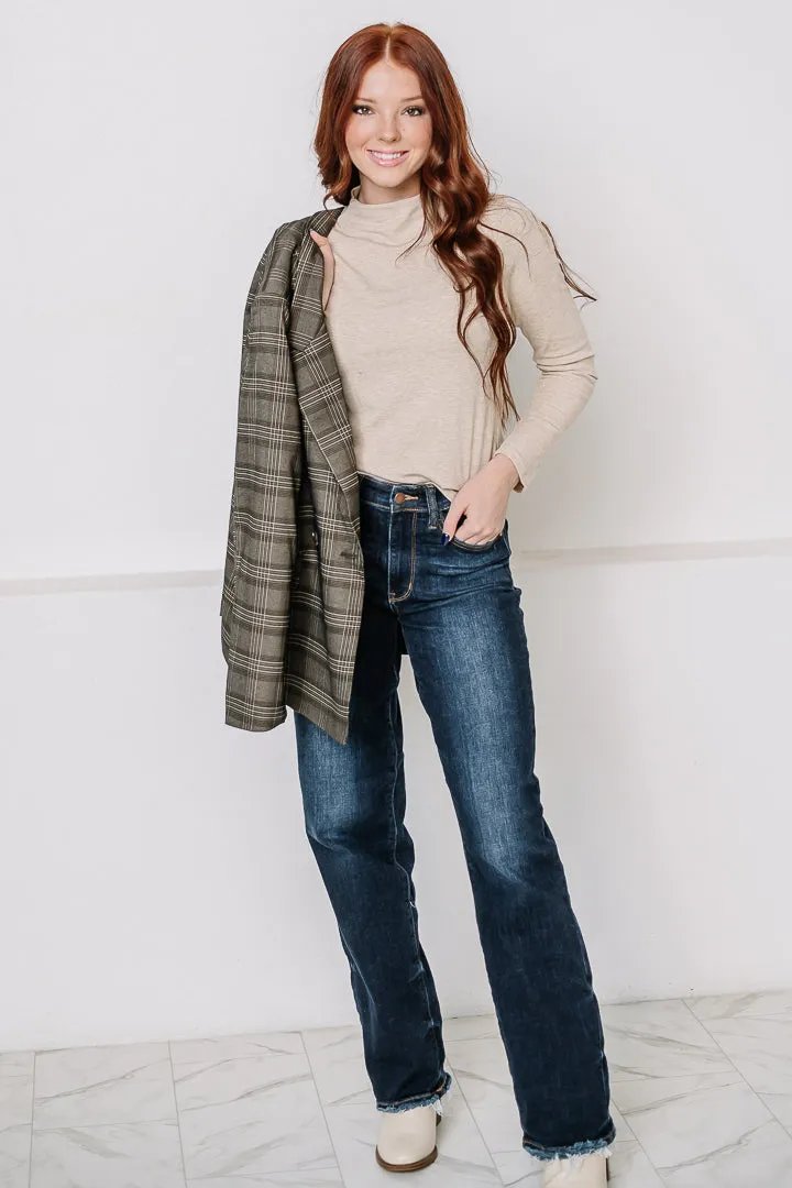 Do Me A Solid Mock Neck Top | Oatmeal