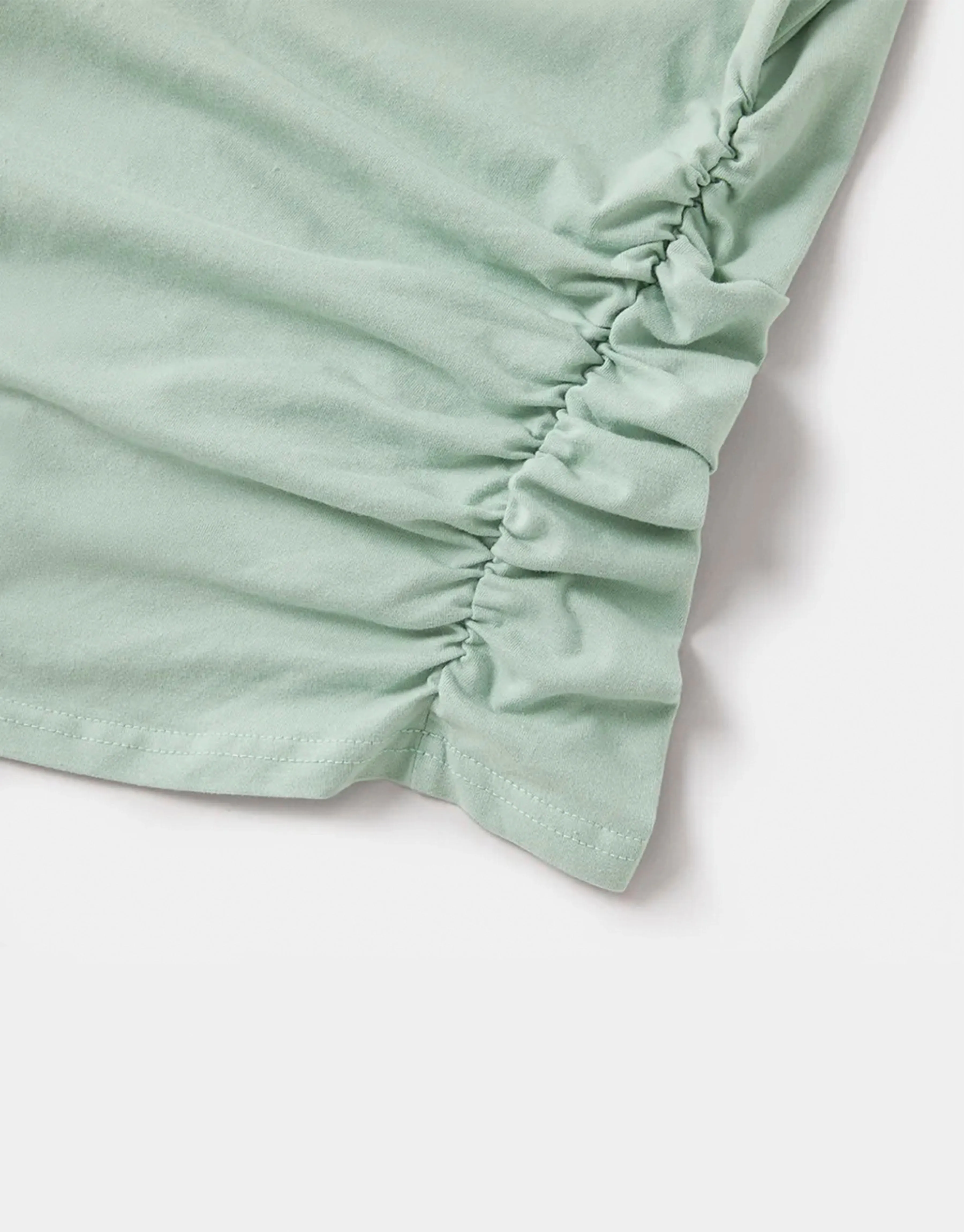 Drawstring Short Sleeve Mini Dresses for Mommy and Me - Light Green