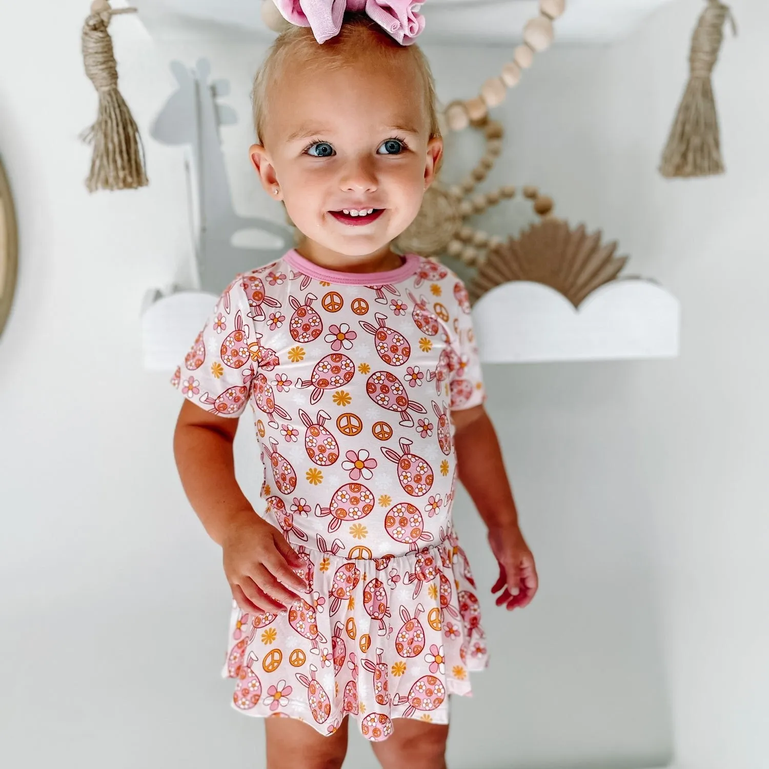 Dream Big Little Co Don't Worry Be Hoppy Dream Bodysuit Dress