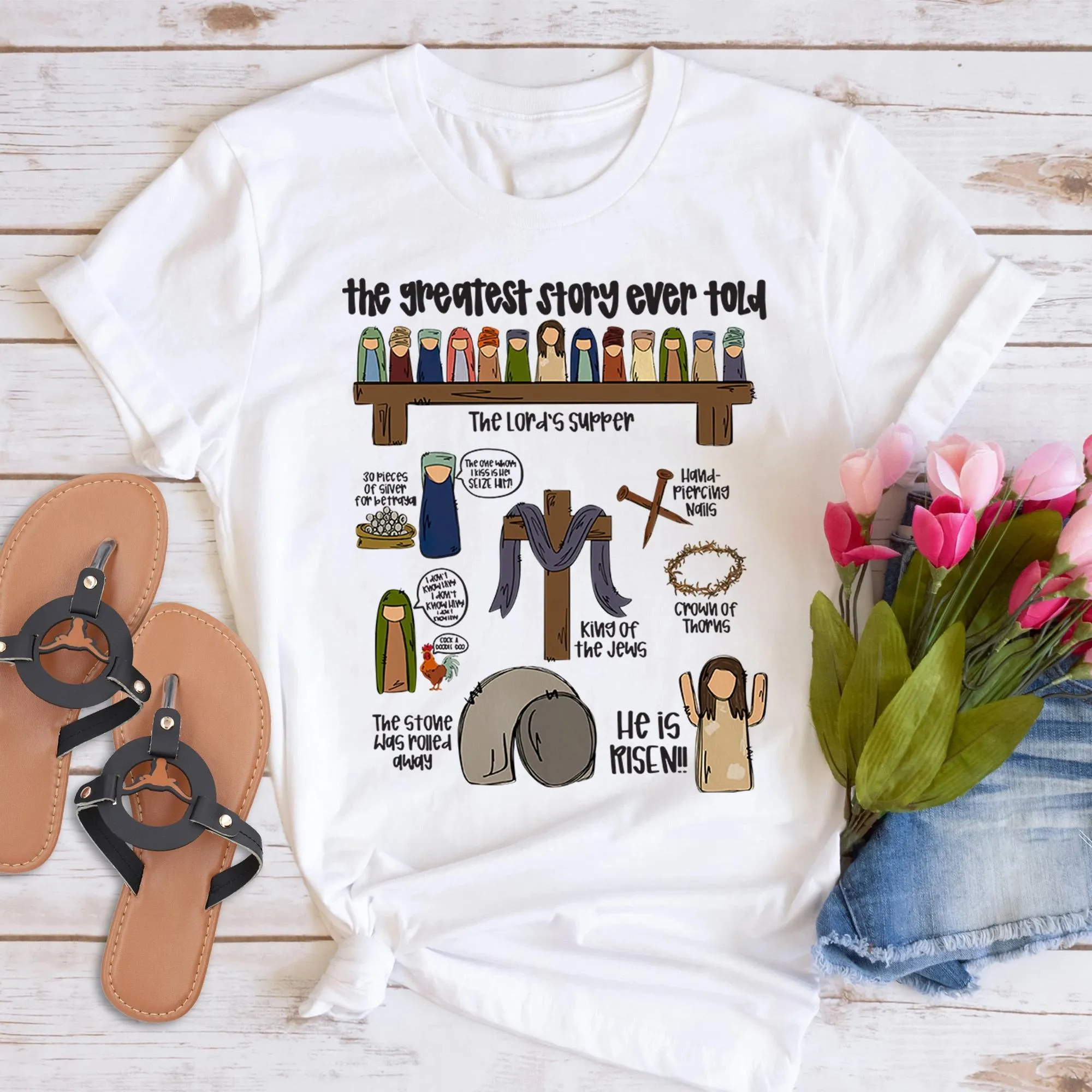 Easter Shirt - The Greatest Story Ever Told: Bible Stories Kids Retro T-shirt