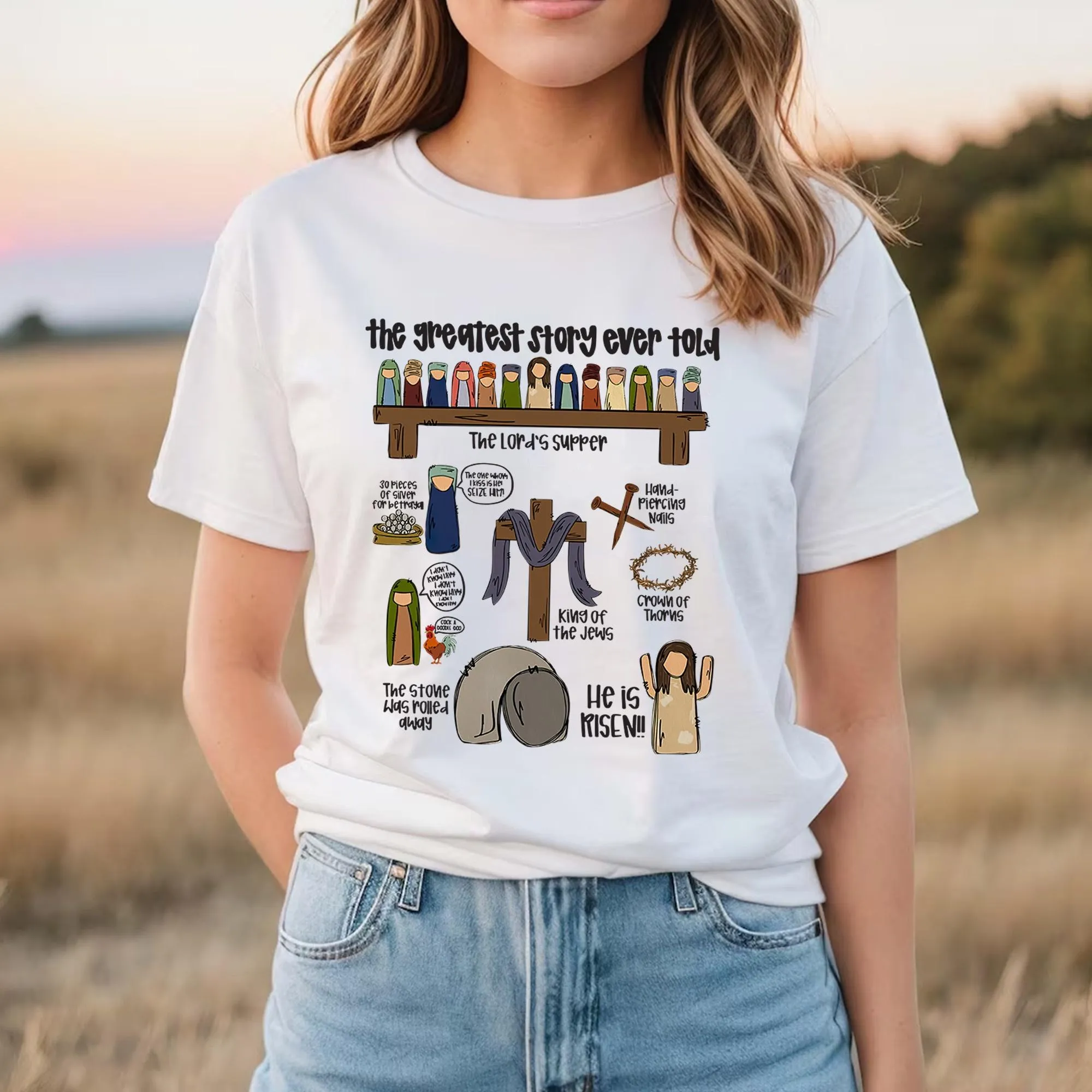 Easter Shirt - The Greatest Story Ever Told: Bible Stories Kids Retro T-shirt