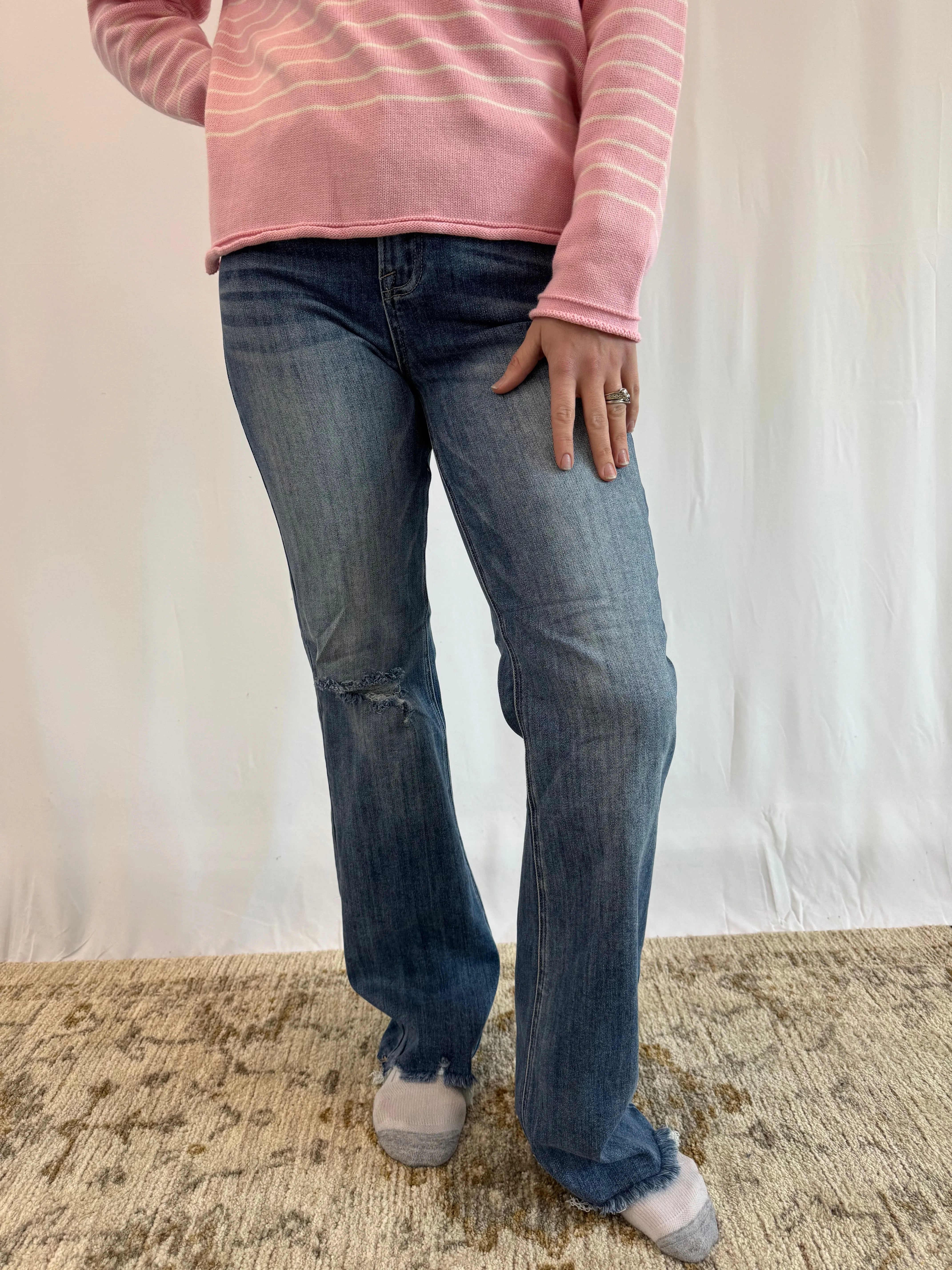 ELASON HIGH RISE LONG INSEAM STRAIGHT JEANS