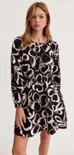 Elin Mini Dress Black Floral