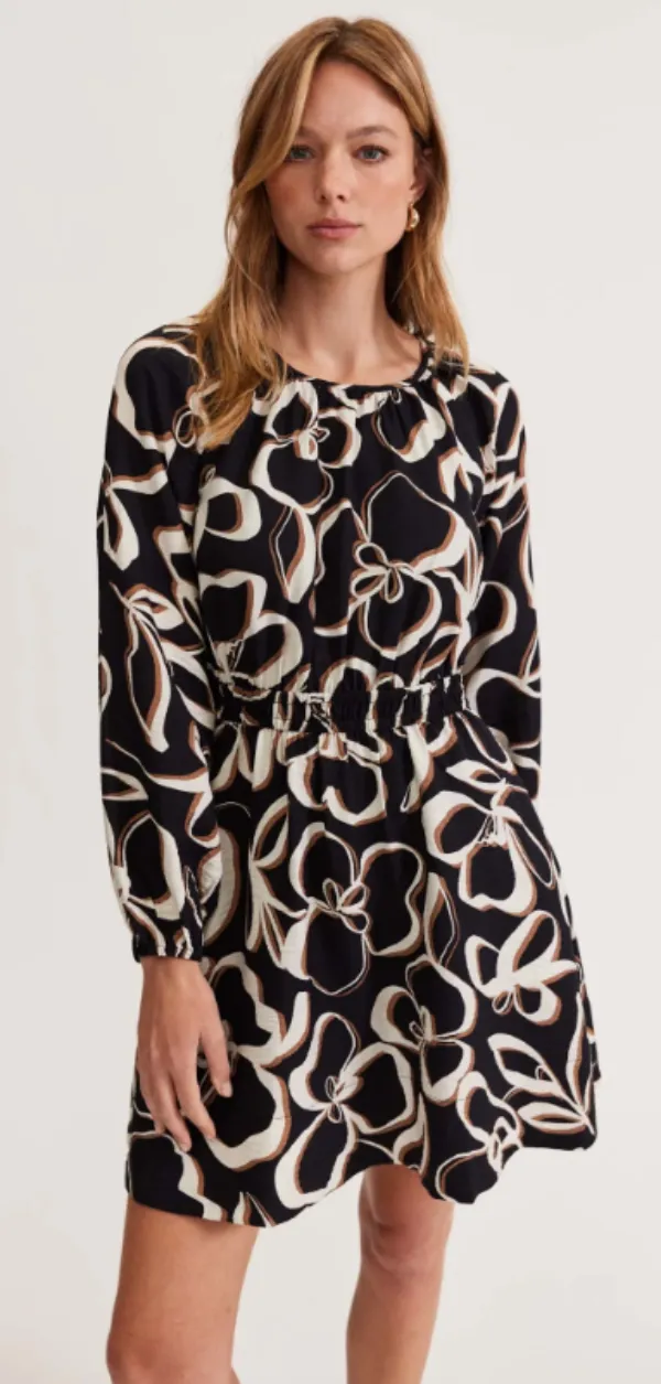 Elin Mini Dress Black Floral