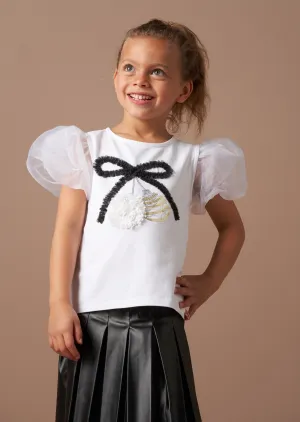 Elodie White Sequin Bauble T Shirt
