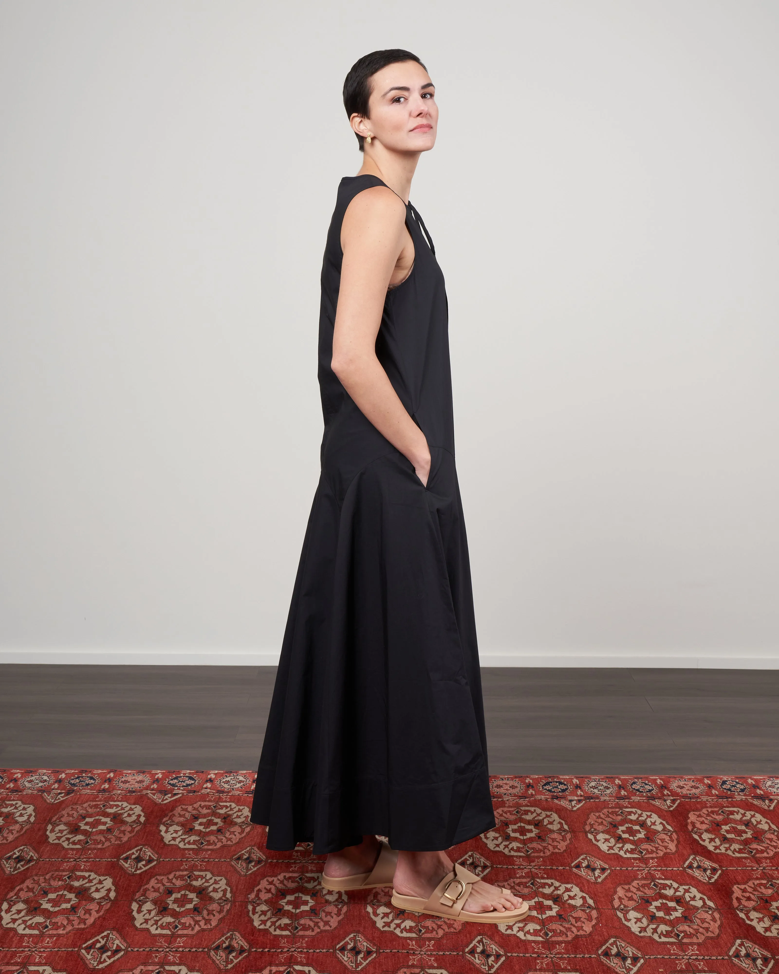 elsie tank dress - black