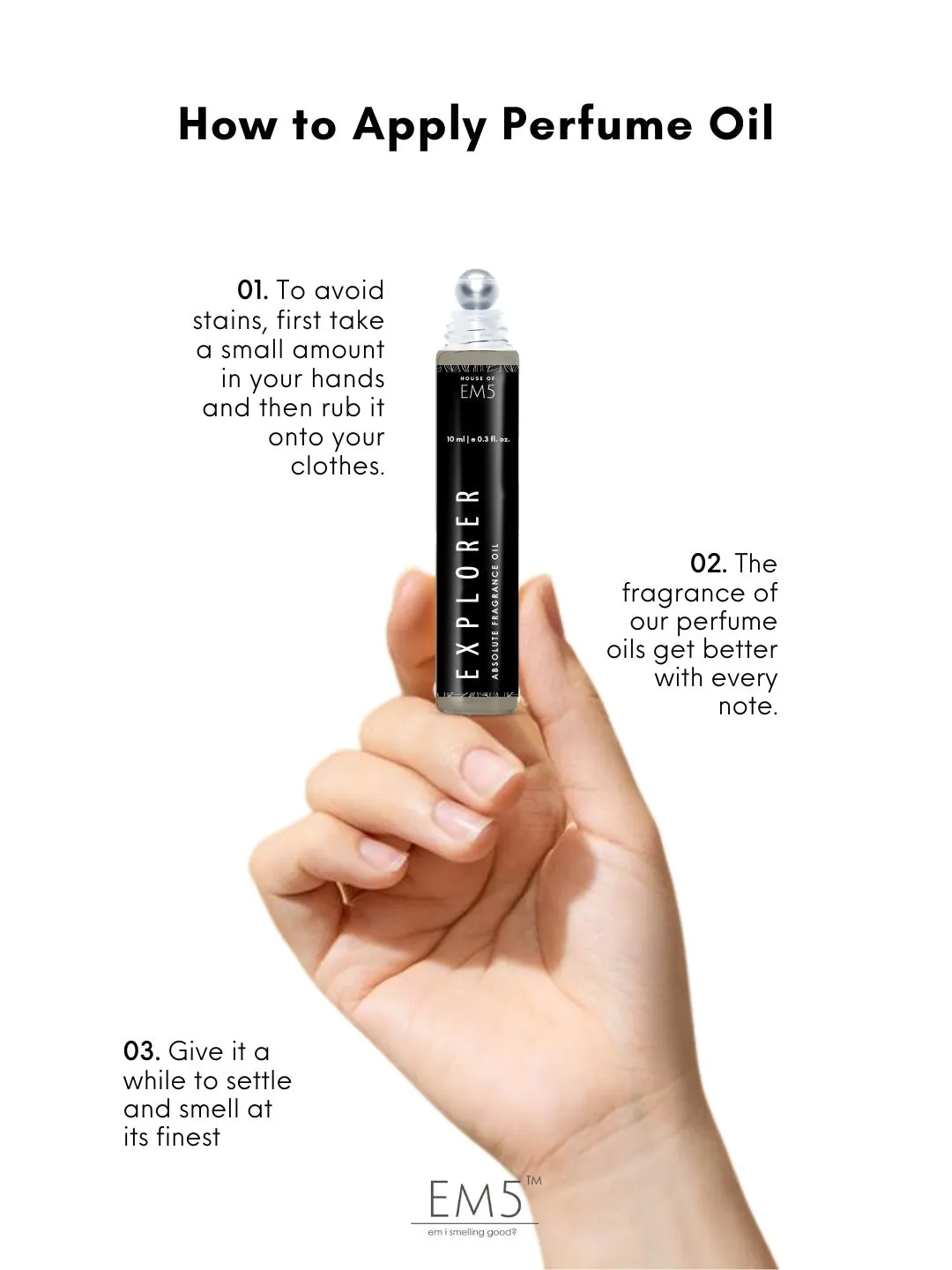 EM5™ Explorer | Perfume Oil Roll On (Attar) 90% Concentrate Non-Alcoholic for Men and Women, Strong and Long Lasting | Woody Fresh Spicy Fragrance Perfume Oil | 10ml Roll-On Easy to Carry and Travel Friendly