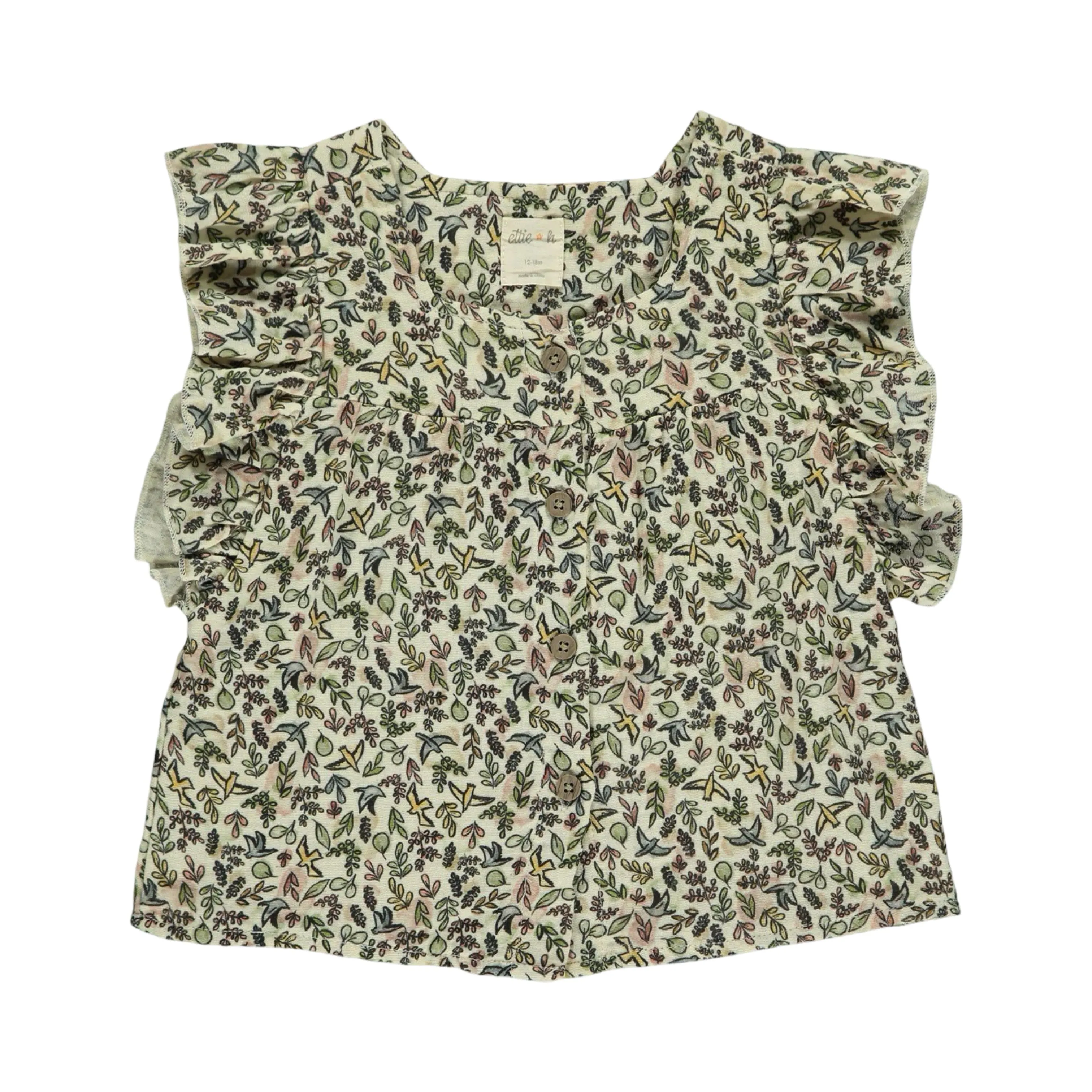 Ettie H Isabella Blouse in Sand Birds