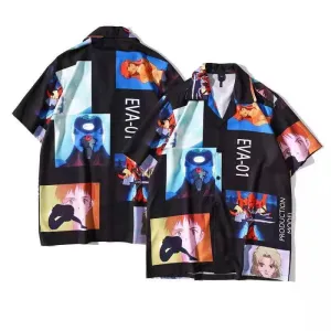 Eva-01 Animated Men's Black Aloha Shirt